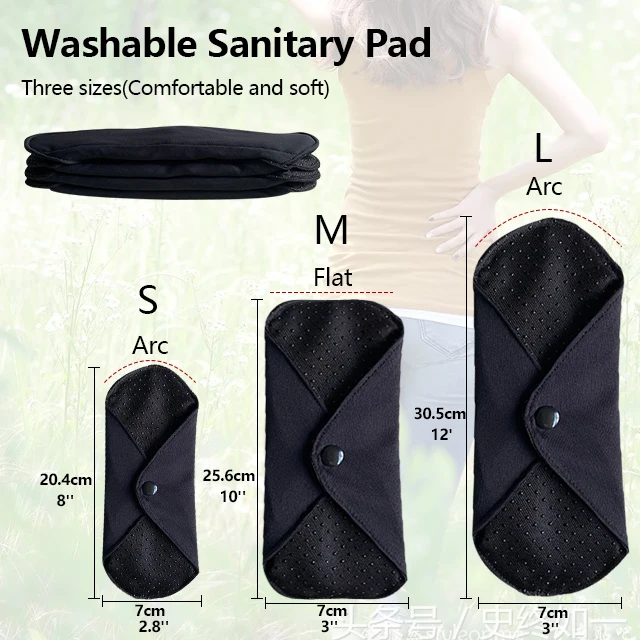 Non-slip Reusable Sanitary Pads Factory Eco Friendly Super Absorbent Breathable Bamboo Charcoal Cloth Offered Regular 100pcs