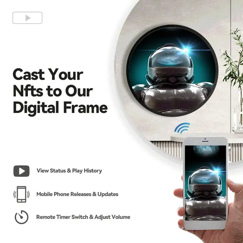 Wall Mount 23.6 Inch Custom Round Lcd Advertising Media Display Android Circular Screen Billboard Display