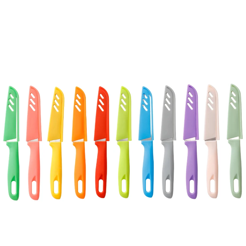 Hot-selling Colorful Handle Stainless Steel Fruit Paring Knife with Plastic Handle