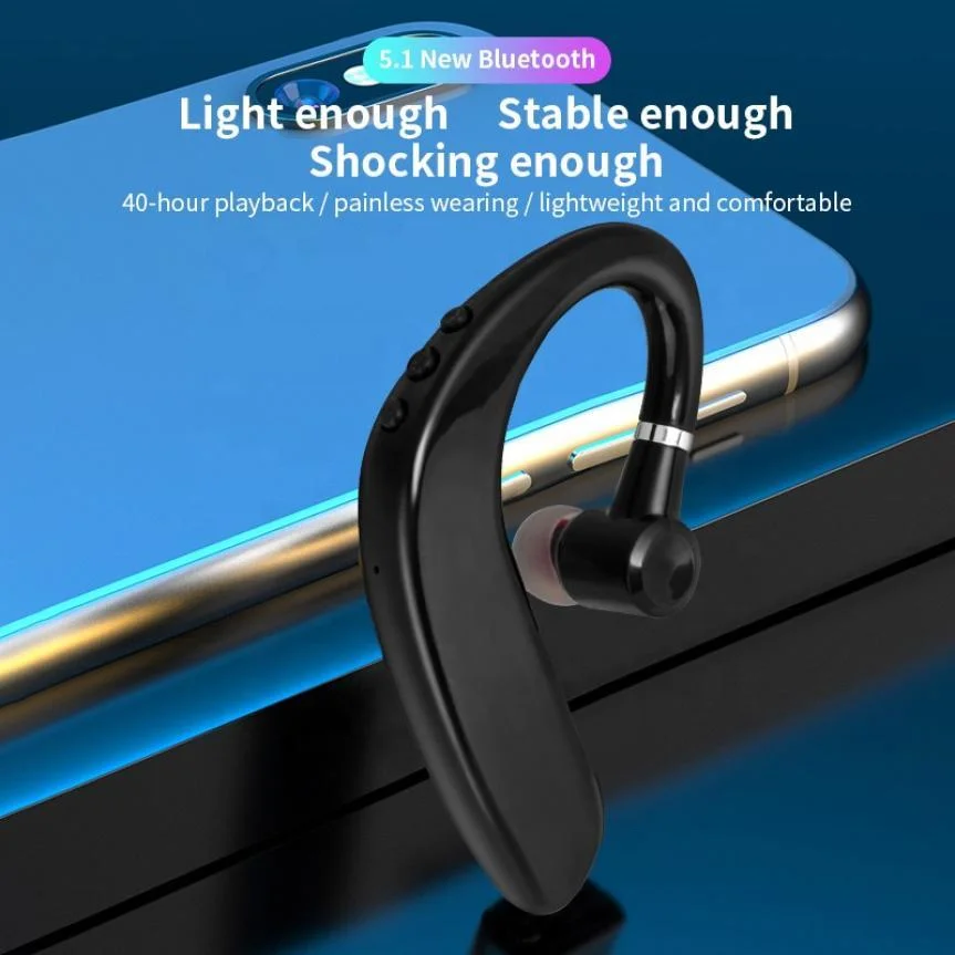 High Quality Weight and Durable Manufacturer Wireless Gamer Single Headset Stereo Ear Hook Hand Free Earphone