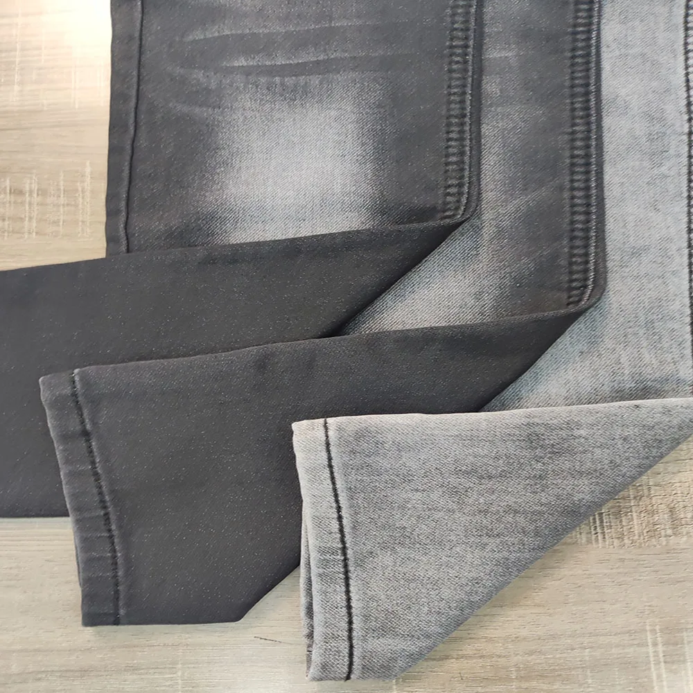 Materials 75% cotton  9 OZ   Denim with towel bottom  black  denim fabric jeans