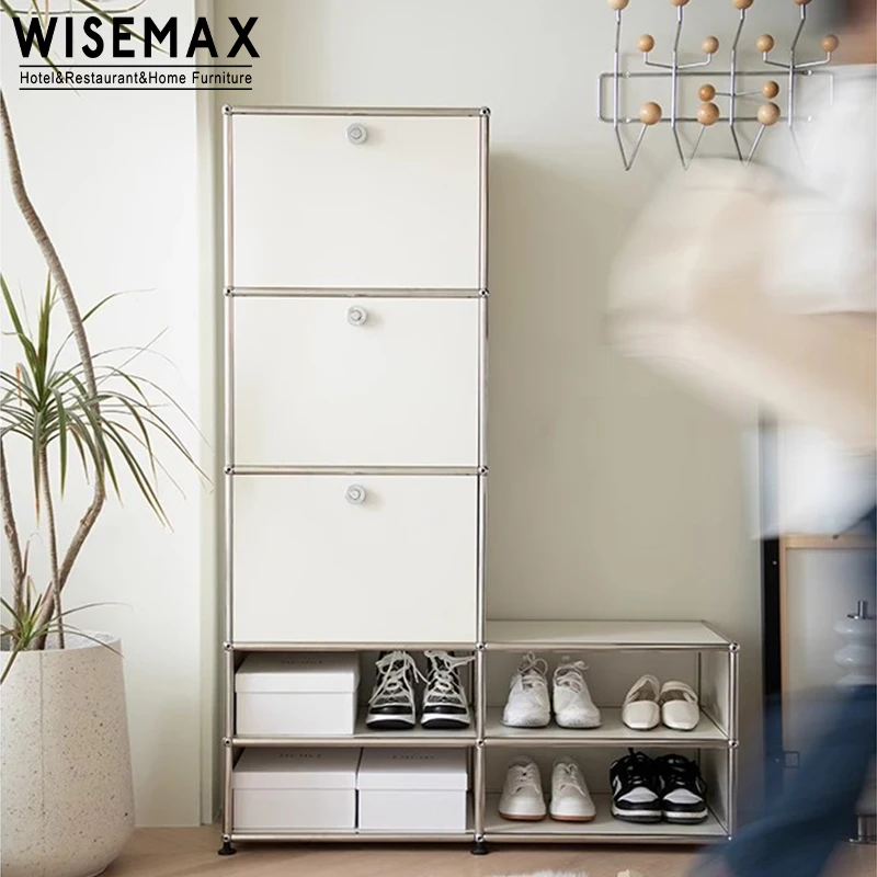 WISEMAX мебель Роскошная гостиная прихожая полки для обуви стальной запираемый обувной шкаф дома отеля вилла