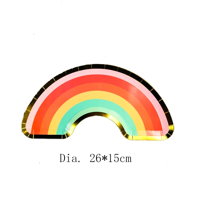 Partybus Colorful Stripe Rainbow Design 10 Inch Eco Biodegradable Disposable Party Paper Plates