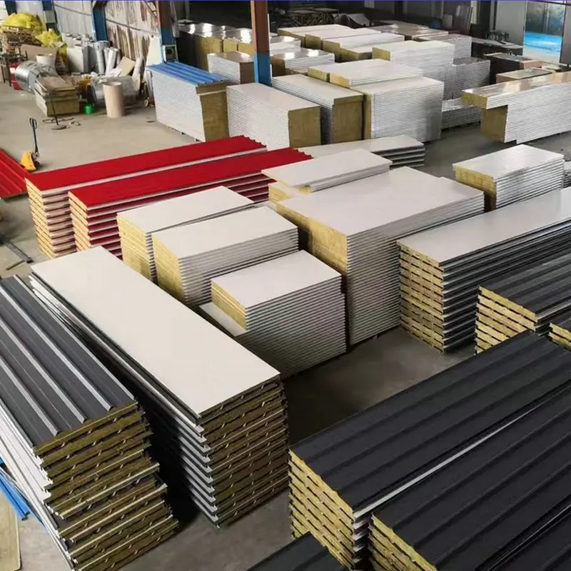 customizable eps fireproof boards insulated roofing material rock wool sandwich panel exterior