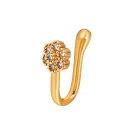 Wholesale 14k gold nose ring zircon star love crown nose clip hinged nose ring