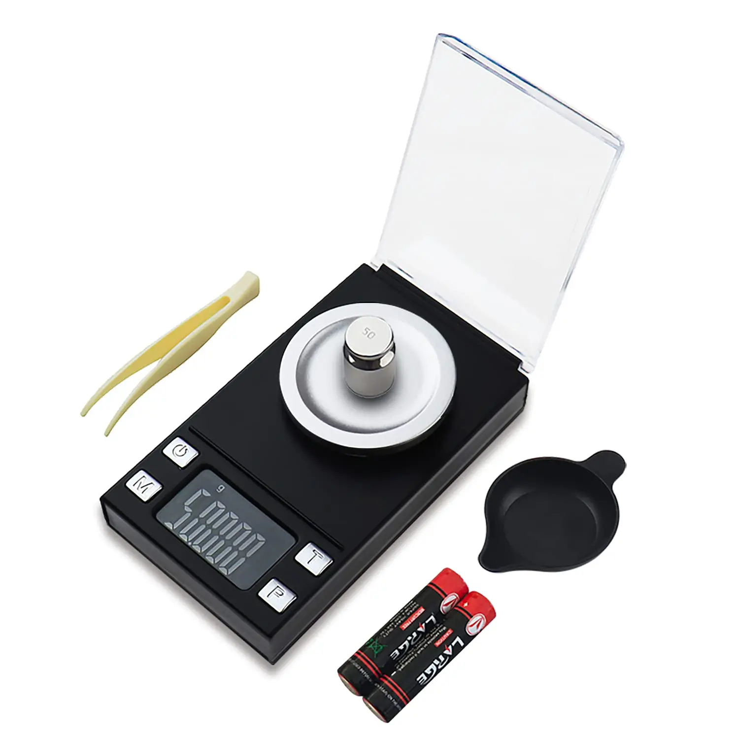 Milligram Scale 50g/0.001g,High Precision Mini Carat Gram Scale for Powder Medicine,Jewelry, Gem, Reloading,Pocket Scale with Ca