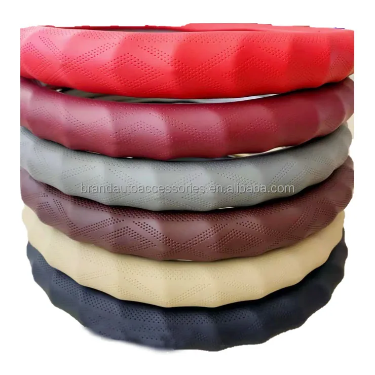 Factory Supply Directly PU PVC leather heated car steering wheel cover
