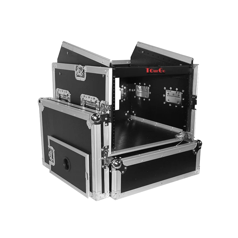 Custom 8U Rack mount x 10U Top Mixer DJ Combo Flight Case With Laptop Shelf