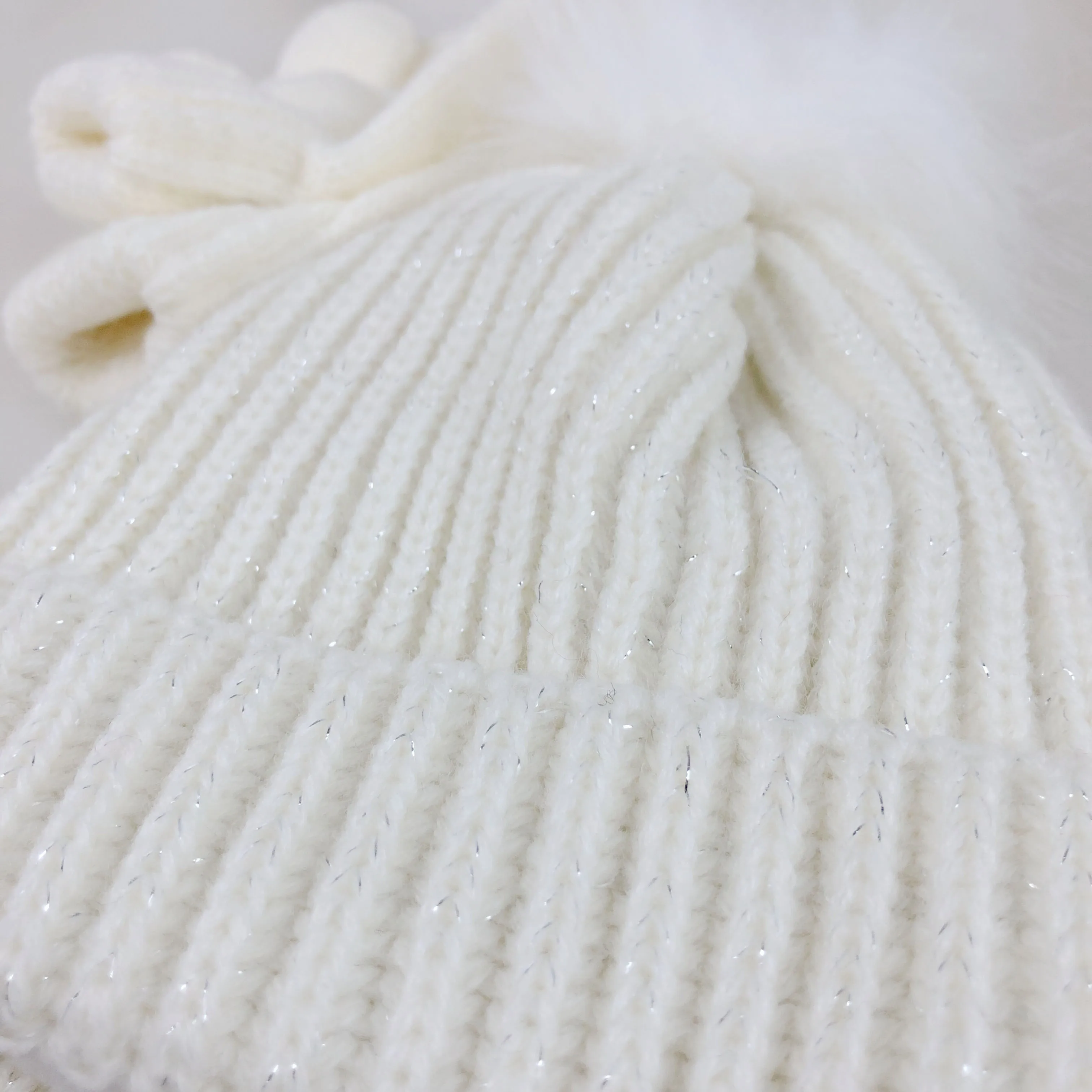 Villus Custom funny jacquard pattern children earflap winter hat kids beanies hat with  knitted pom