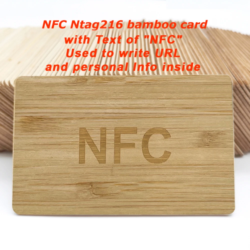 13.56MHZ Blank DIY UID Chip Bamboo Wooden Membership NFC Card NFC Contactless Business Gift Card