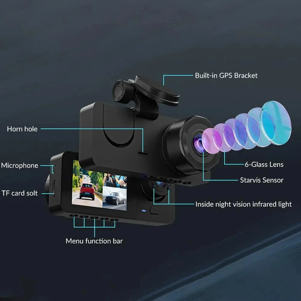 1080P Car Camera High Definition 1080P Driving Recorder Car Camera Auto Black Driving Recorder Loop Recording Car Cam For Travel