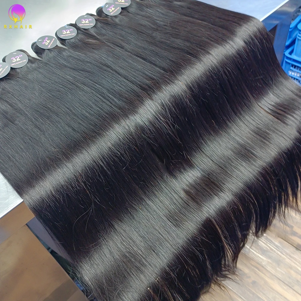 RXHAIR Hot Selling Hair In Stock 100% Human Hair Straight Vendor Bundles Double Weft Not Shed And Tangle Hair For Black Women