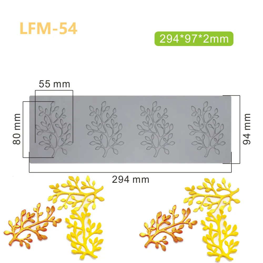 New Coral Shaped Lace Mat Cushion Fondant Silicone Mold Kitchen Accessories Baking Tool Cake Decoration Impression Mat