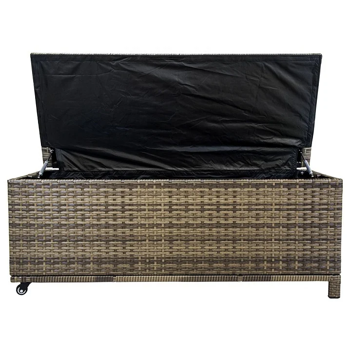 Rattan Victoria Storage Cushion Box Outdoor patio rattan storage box for cushion All-weather  decorative rattan storage boxes