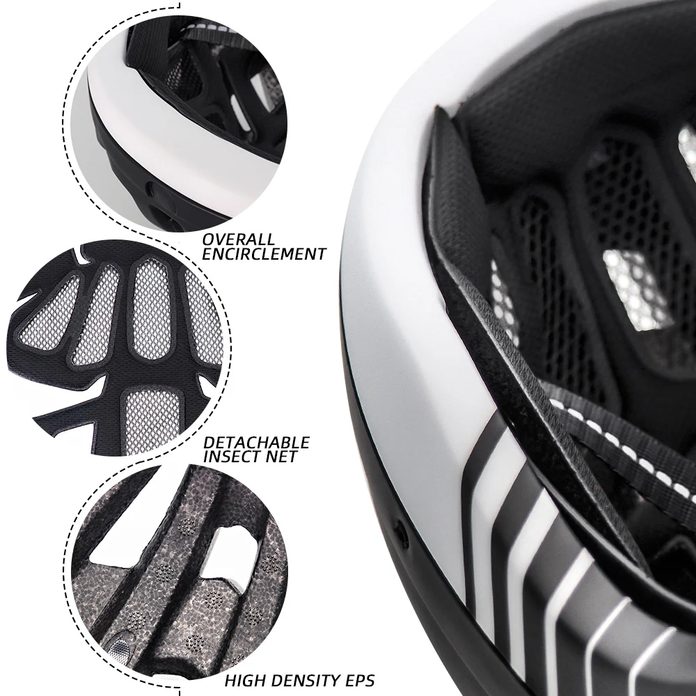 VICTGOAL USB Bike Helmet with UV400 Goggles Sun Visor Men skiing smart helmet and mask for cycling ODM OEM ADULTS Bicycle Helmet