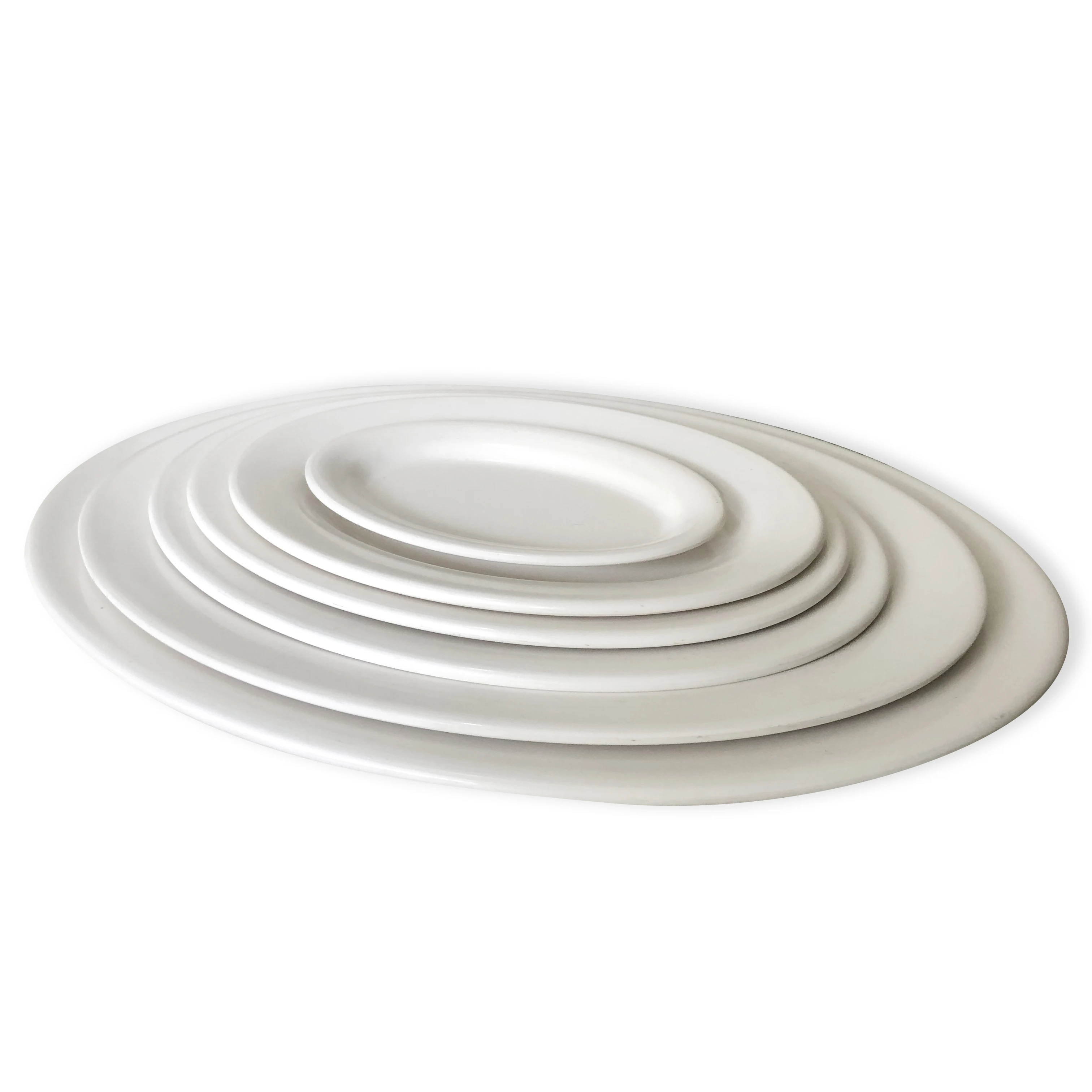 Wholesale white buffet serving dish plastic charger dinner melamine restaurant oval plate
