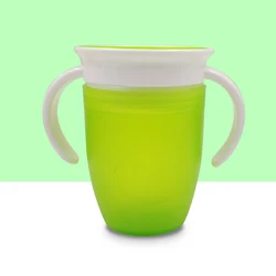 360 Degrees Rotated Baby Learning Drinking Cup with Double Handle Flip Lid Leakproof Magic Cup Kids Water Feeding Cups Bottle
