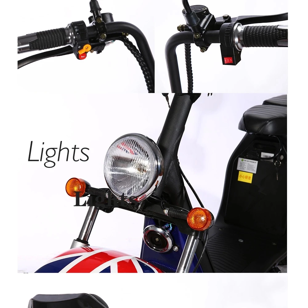 Theftproof fat tyre 2000W citycoco electric scooters 1000W