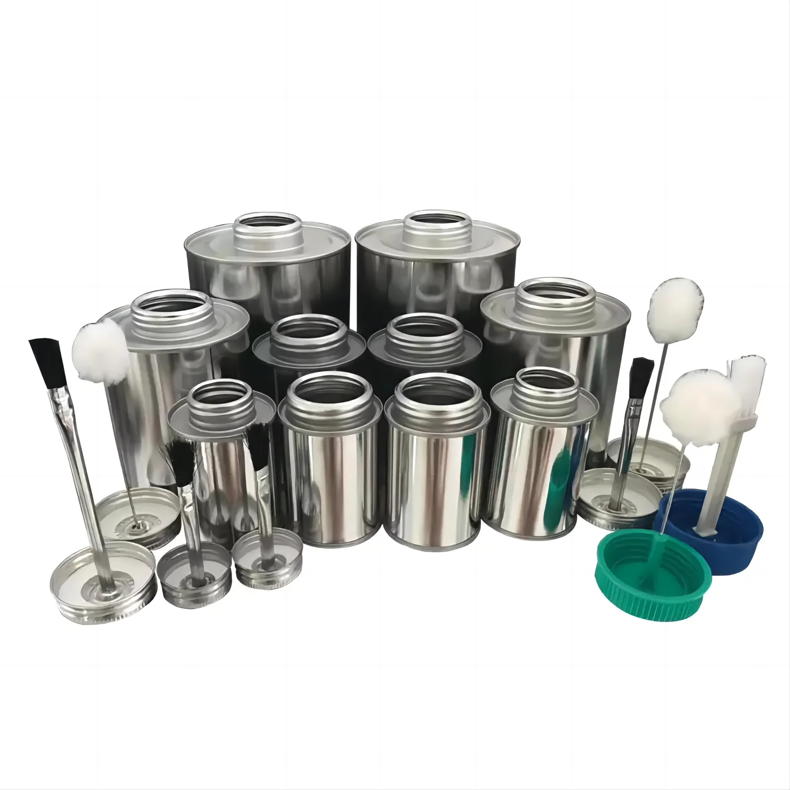 JT Empty Metal Tin Can With Screw Thread Circle Can Customized Color And Logo For PVC Glue Or Other Glue Packaging