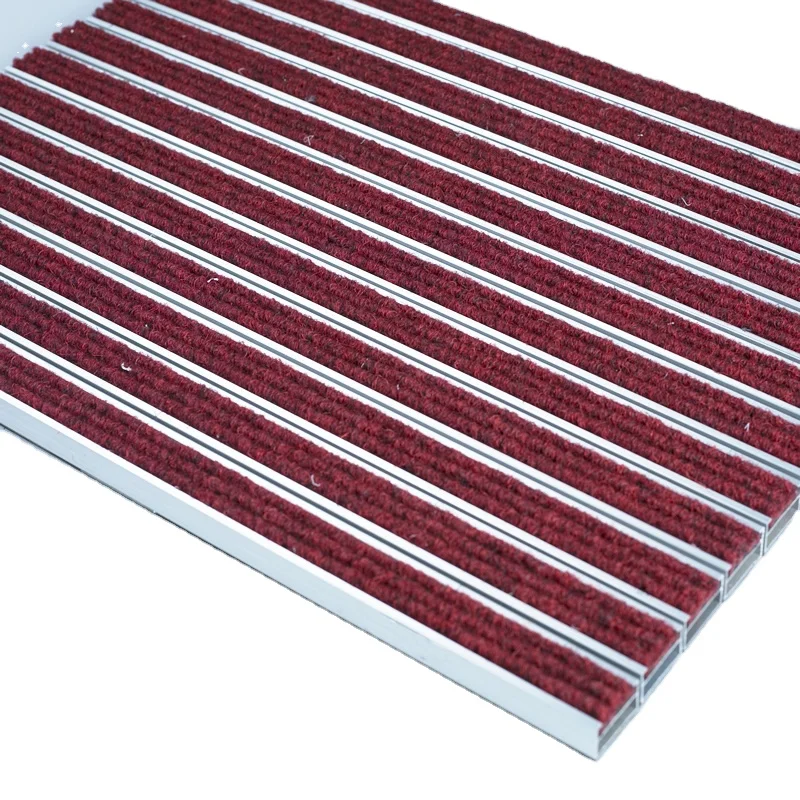 Non Slip Waterproof outdoor carpet Scrape aluminium alloy profile brush rubber doormat entrance matting systems