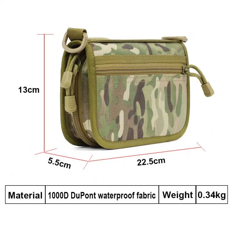 Outdoor Tactical Camouflage Clutch Bag 1000D DuPont Waterproof Clutter Storage Tote With Casual Coin Wallet Storage Pouch