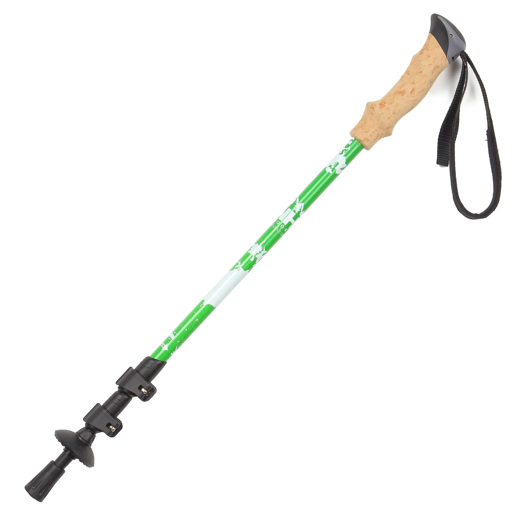 new style 3 Sections Plastic Grip Cork Handle lightweight External Quick Lock outdoor walking stick