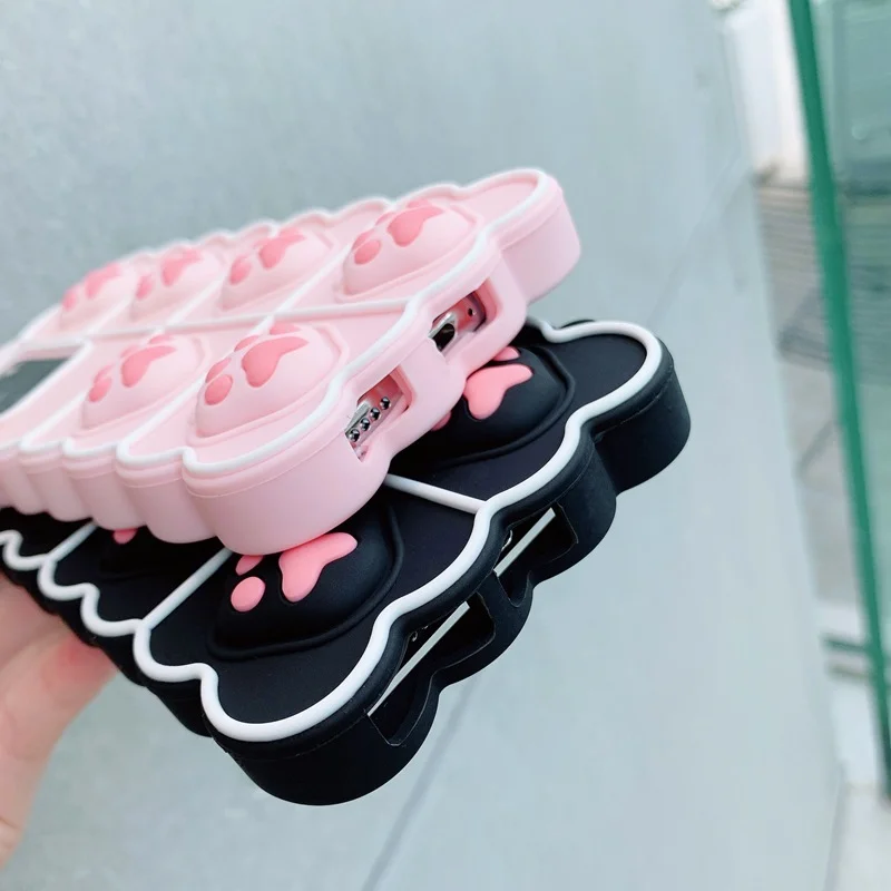 Cartoon 3D Cute Cat paw Bubble Stress Reliver Silicon Case For Huawei Mate 30 40 Pro P30 P40 Lite Nova 5T 6 SE 7 8Pro Back Cover