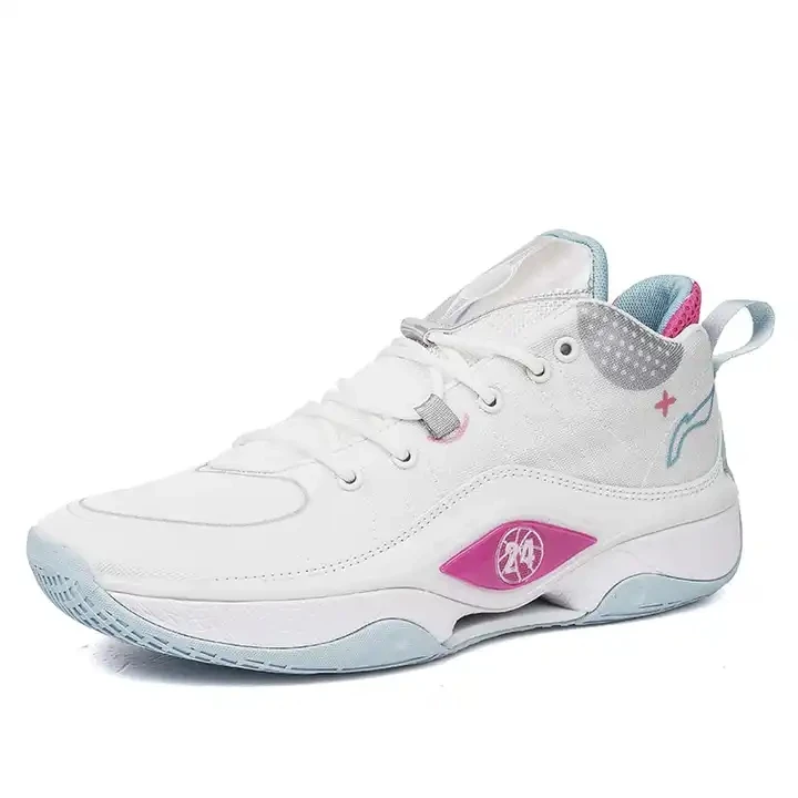 Hot Brand Logo Custom Professional Outdoor Sports Sneakers Blank Mesh Women High Top Ankle Protecting Anti-slip Basketball Shoes