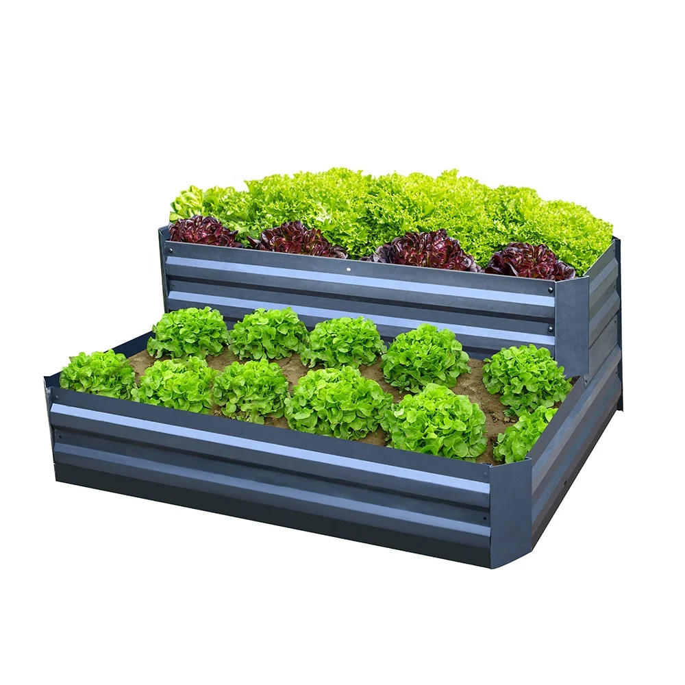 VERTAK Outdoor Big Flower Vegetable Bed Metal Garden Raised Planter Bed Steel Raised Garden Bed