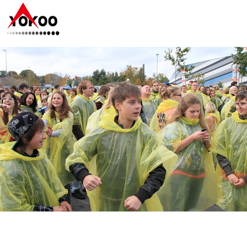 
Детский размер пользовательский Логотип Печатный одноразовый дождевик пончо для рекламы 