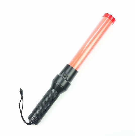 Rechargeable led lighting polycarbonate traffic safety baton wand
