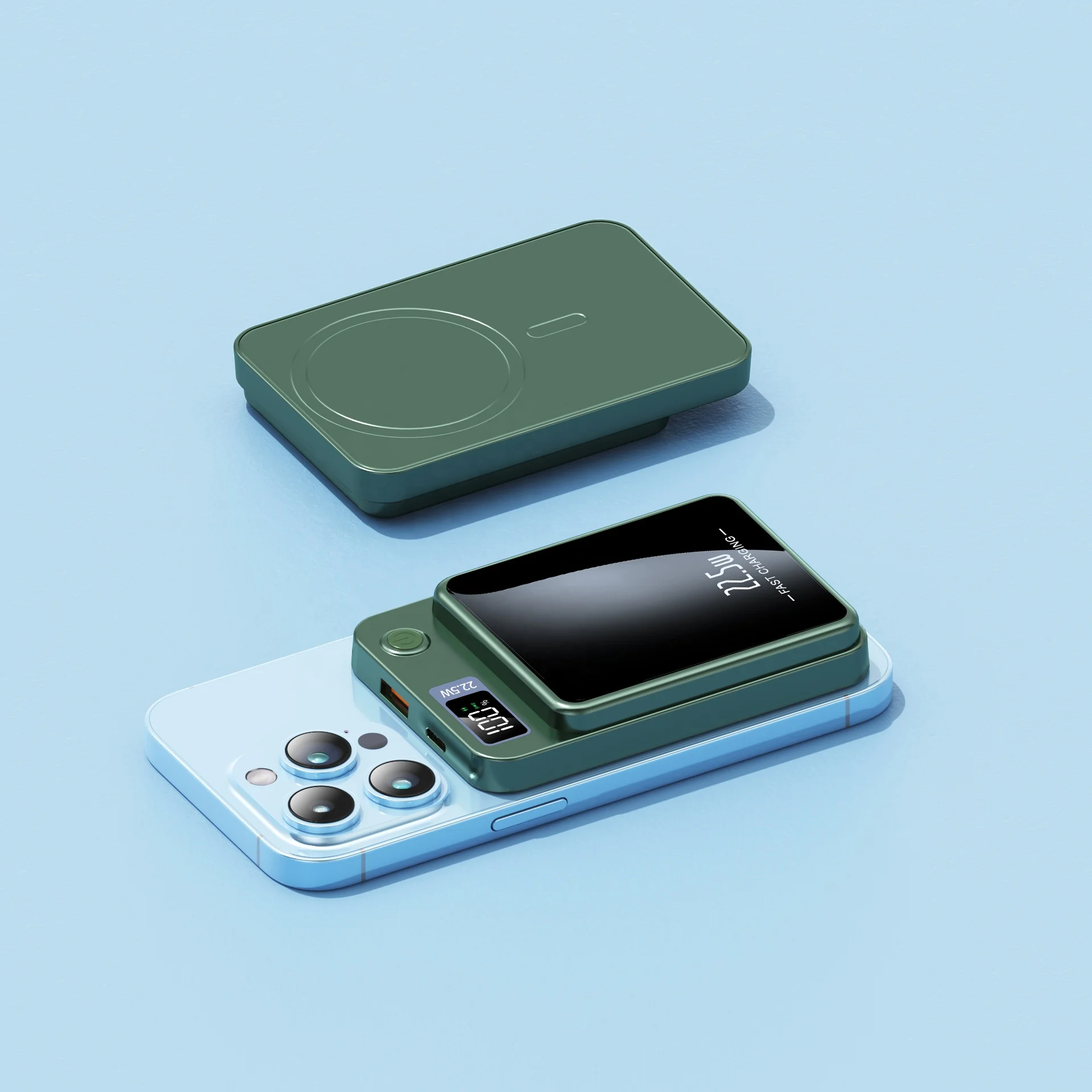 Power Bank 10000mAh PD 22.5W Portable Battery Charger Fast Wireless Charging Wireless Mini Power Bank for iPhone 12 13 14 15