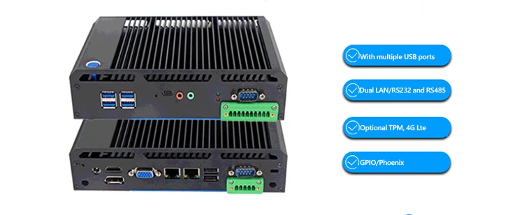 Customized Embedded RS232 X86 IPC 12V server computer i3 i5 linux fanless pc small factor