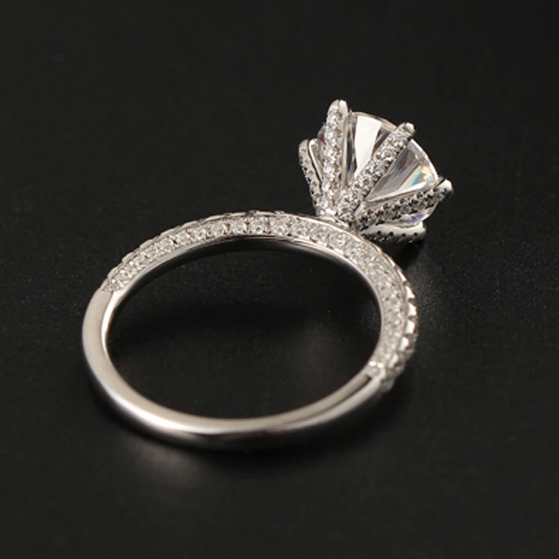 High fashion customized Platinum / 18k Solid Gold 1.2/2/3/4/5 Carat Cut Moissanite  Wedding Bridal Ring Jewelry