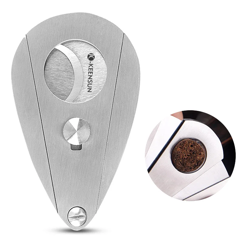 Лидер продаж портативный бутик-Серебряный Роскошный нож для сигар с диаметром 0 9 отверстий аксессуары резак индивидуальным логотипом.