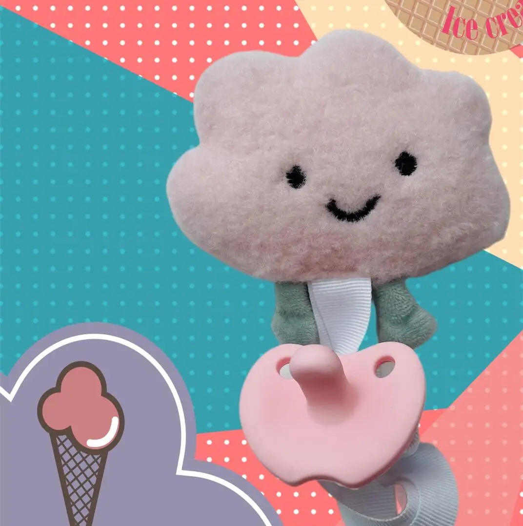 NEW Style Modern Pacifier clip On Sale Interesting Cloud Pattern color Design Baby Pacifier Clip Holder