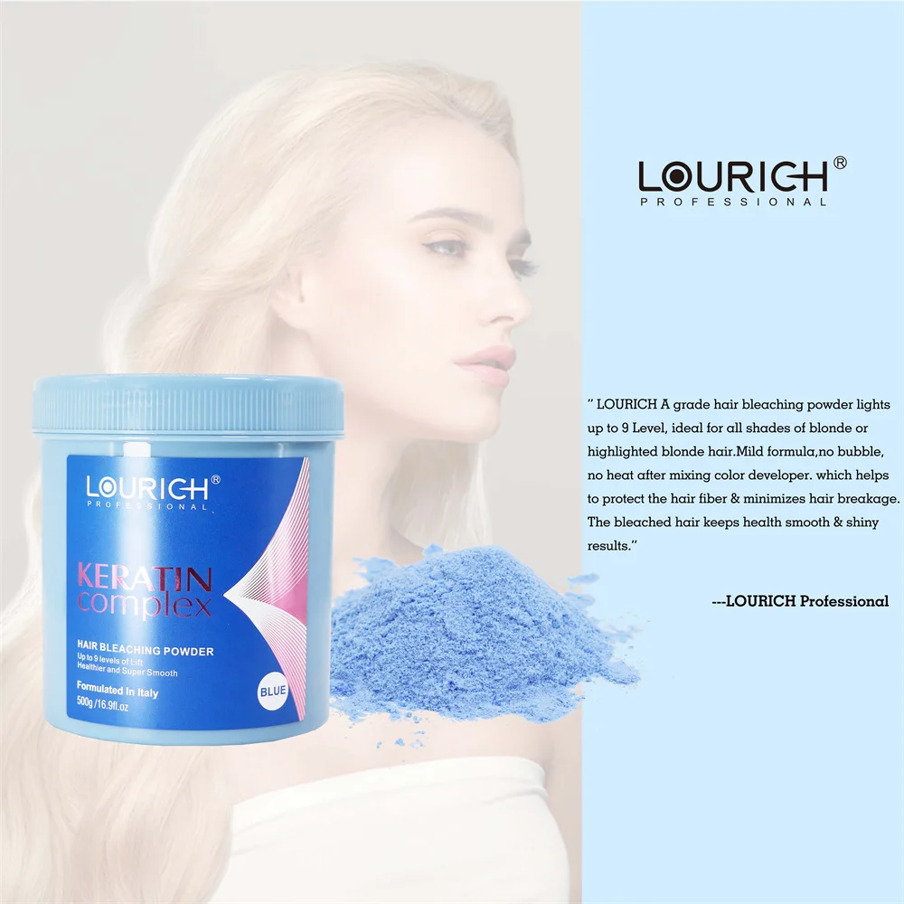 Private Label ODM OEM Hair Bleaching Powder 7-7.5 9 Levels Lift Ammonia Free For Blonde Hair Keratin