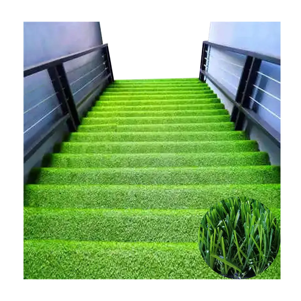High quality green grass carpet turf grass artificial grass for wall decor stairs 25mm