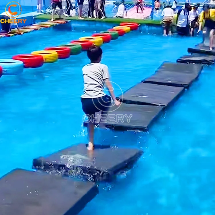Commercial water pool park combo games team building activities playground water challenge run obstacle course