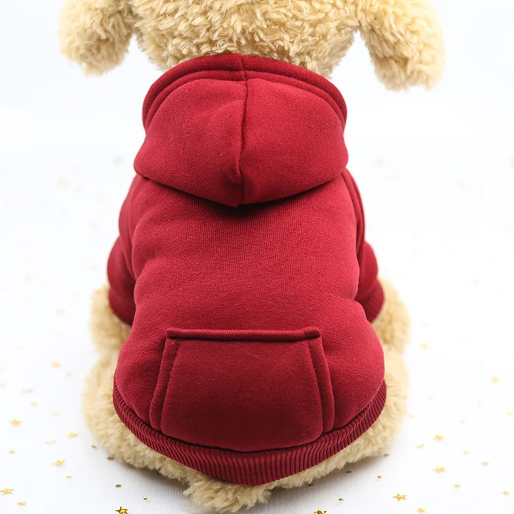 Wholesale Cheap Price Dog Clothes Blank Dog Hoodie Fall Winter Solid Color Dog Clothes with Pocket