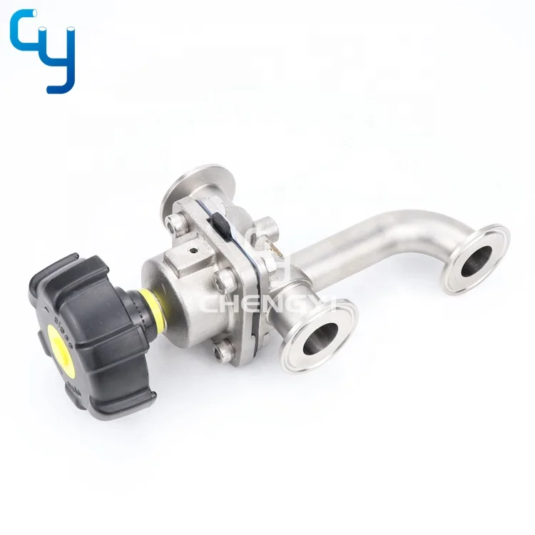 Stainless steel sanitary L- type manual aseptic diaphragm valve