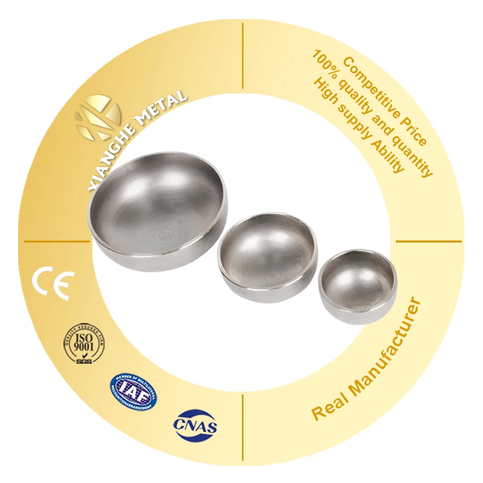 Competitive Price ASTM Welded 304 316 ANSI B16.9 End Round Equal Forged Seamless Hydraulic Pressure Stainless Steel Pipe Cap