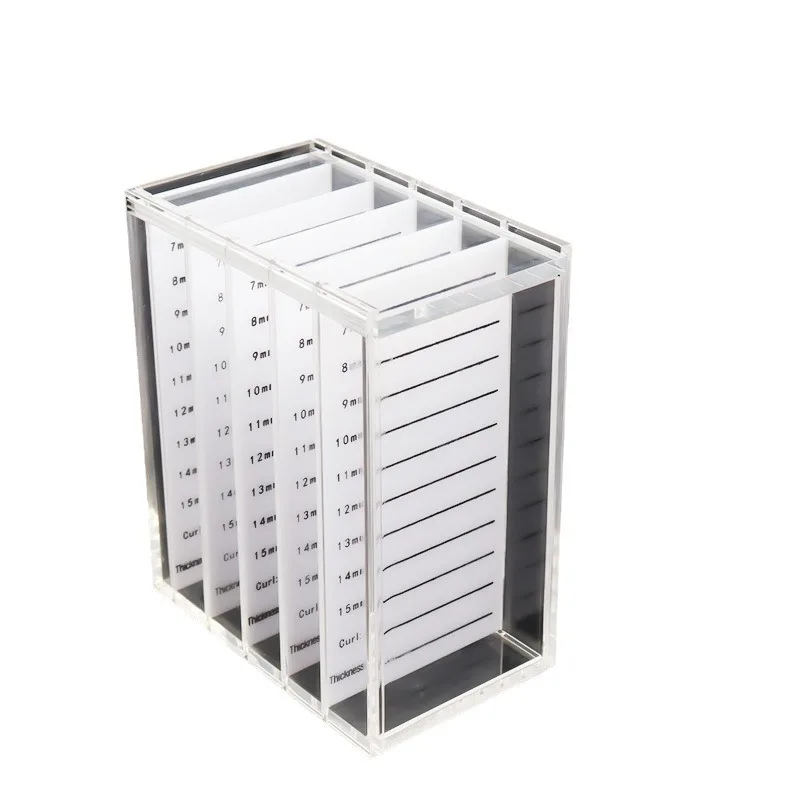 Private Label Acrylic 5 Layers Clear Acrylic Lash Tile Storage Box Eyelash Extension Grafting Tools