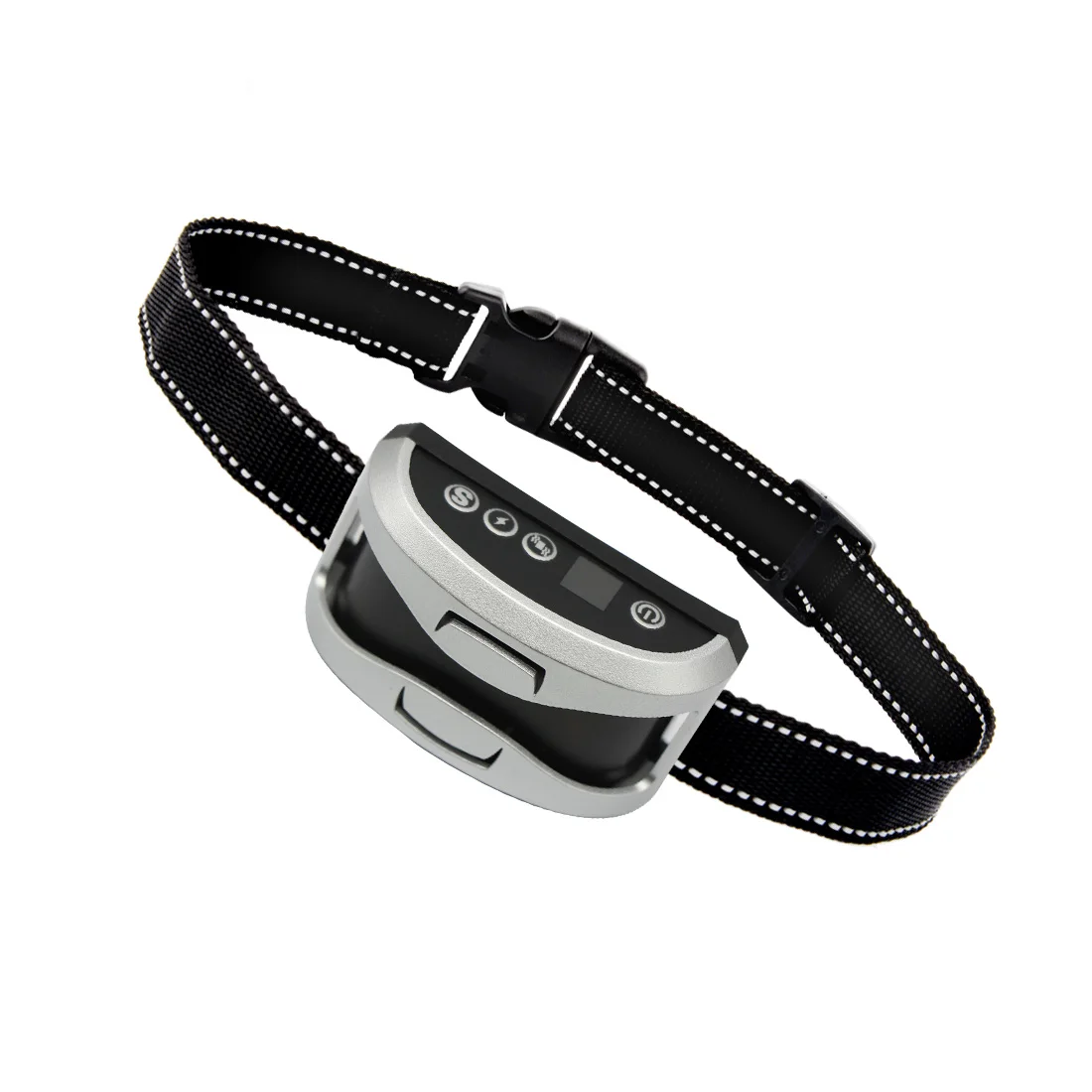 Silver Dog Bark Control Collar Dog Trainer Anti Bark Stop Electronic Collar Shock-Vibrate-Sound