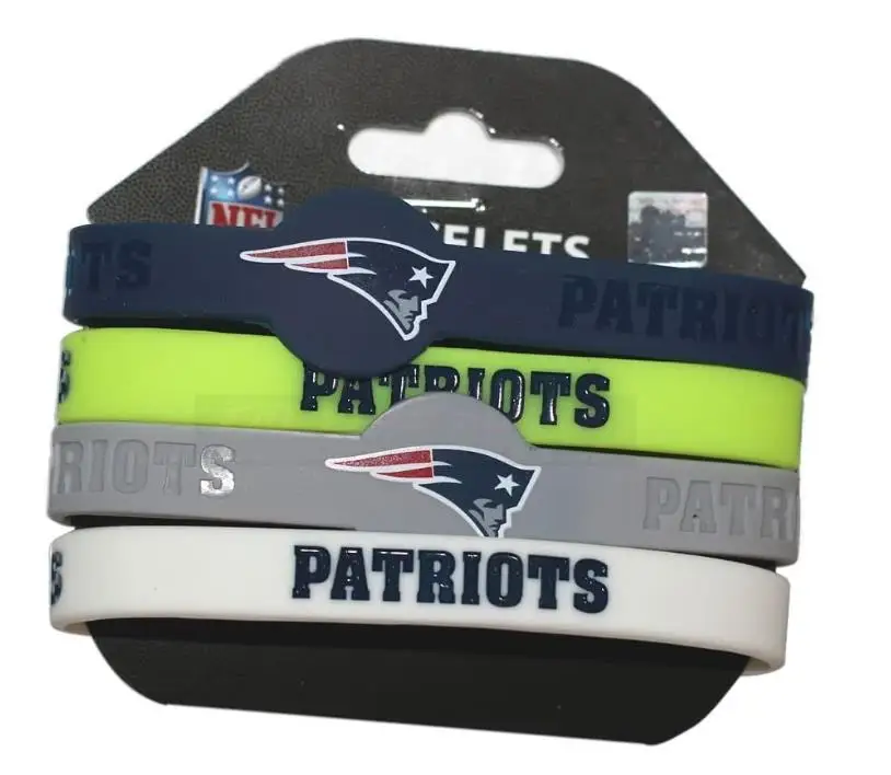 Силиконовые браслеты NFL New England Patriots 4 упаковки