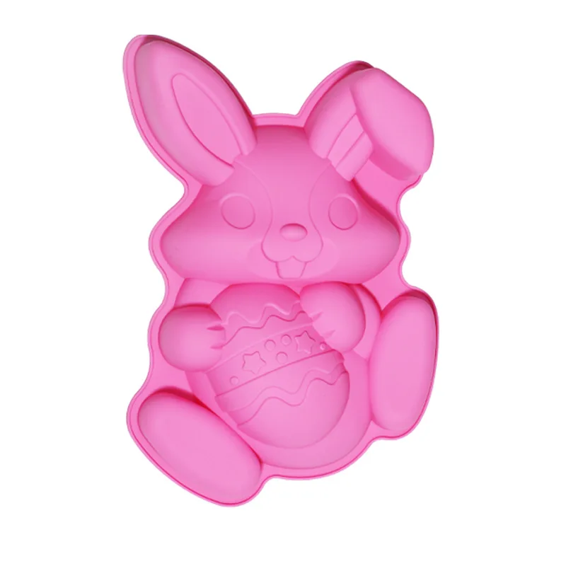 2024 new Large size Custom logo Easter Egg Rabbit Baking Moulds Cake mold Decorating Cake Tools silicone baking pans For Easter
