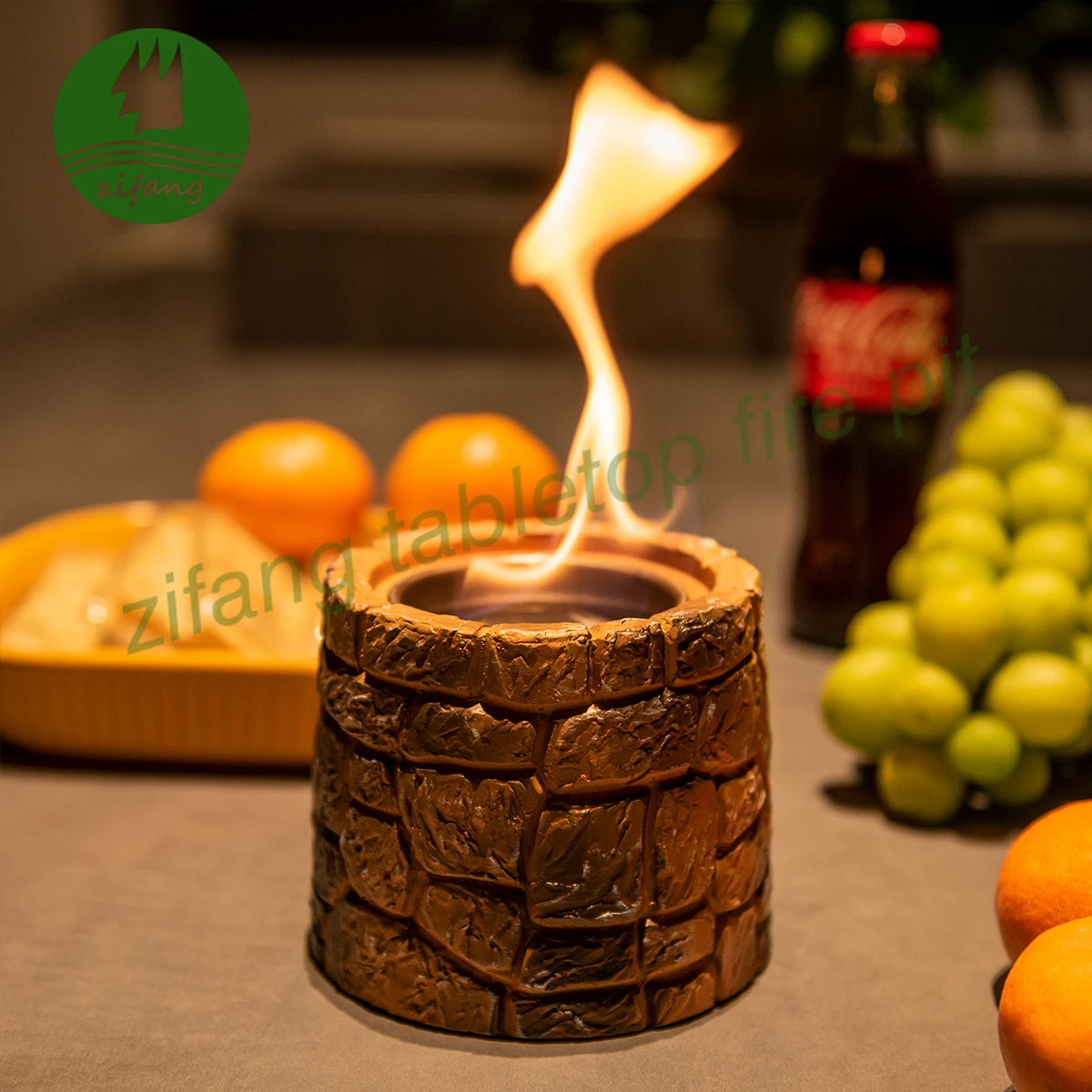 New Design Indoor Outdoor Concrete Mini Desktop Tabletop Table Top Portable Bioethanol Firepit Fire Pit Bowl