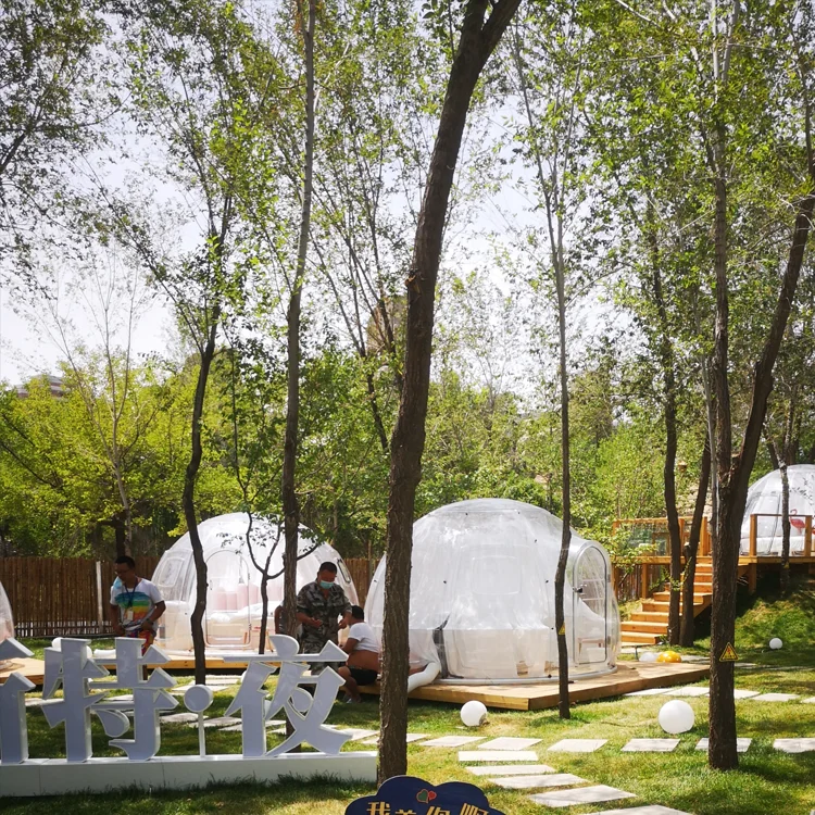 Transparent starry room prefabricated polycarbonate house luxury outside vacation camping room