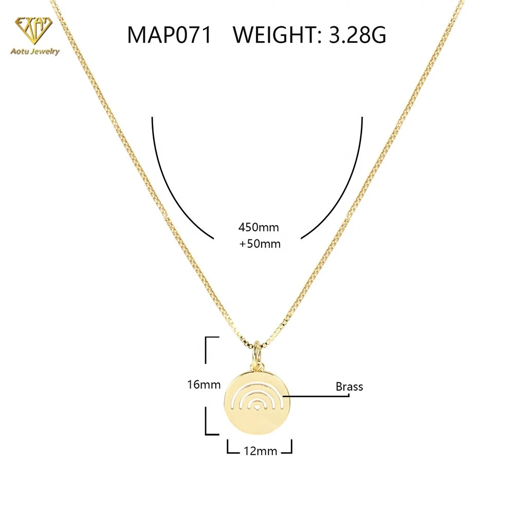 18k gold plated hollow sunbow medallion necklace