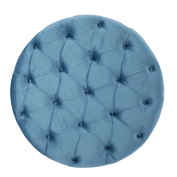 Free shipping within the U.S Velvet Leisure Living Room Furniture Hot Sell Round Ottoman With Storage